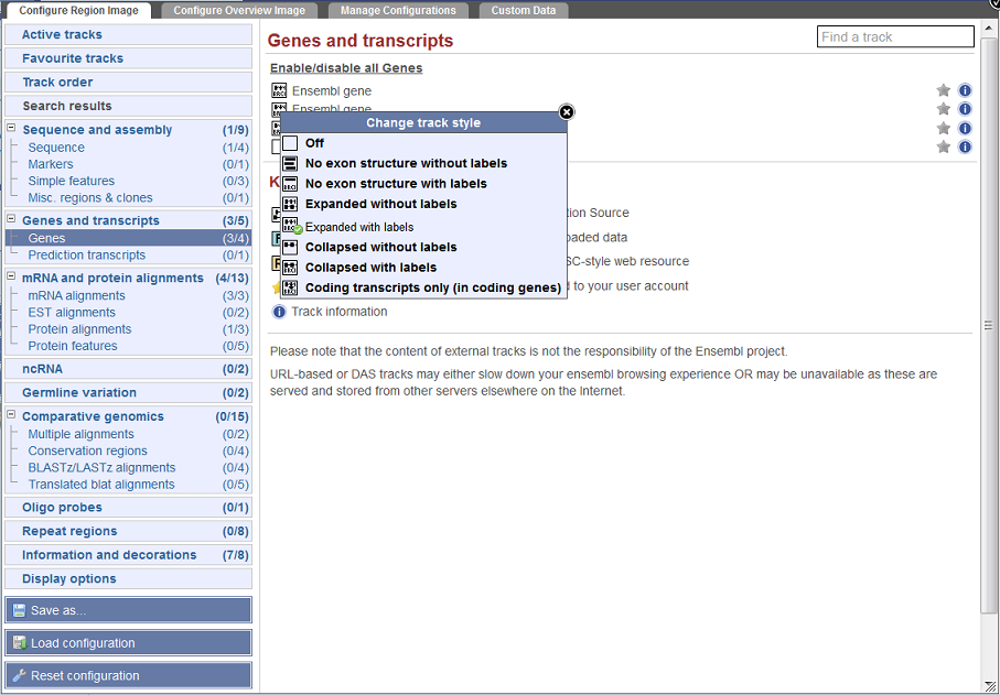 screenshot of control panel